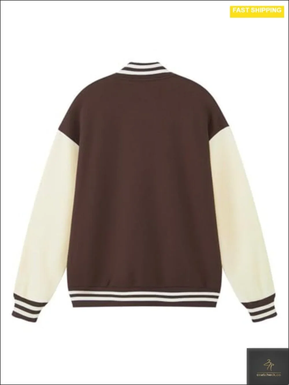 Cotton Blend Letterman Varsity Bomber Jacket Slim Fit